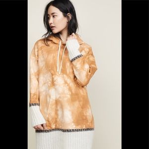 NWT 3.1 Phillip Lim Mohair-Trim Tie-Dye Hoodie